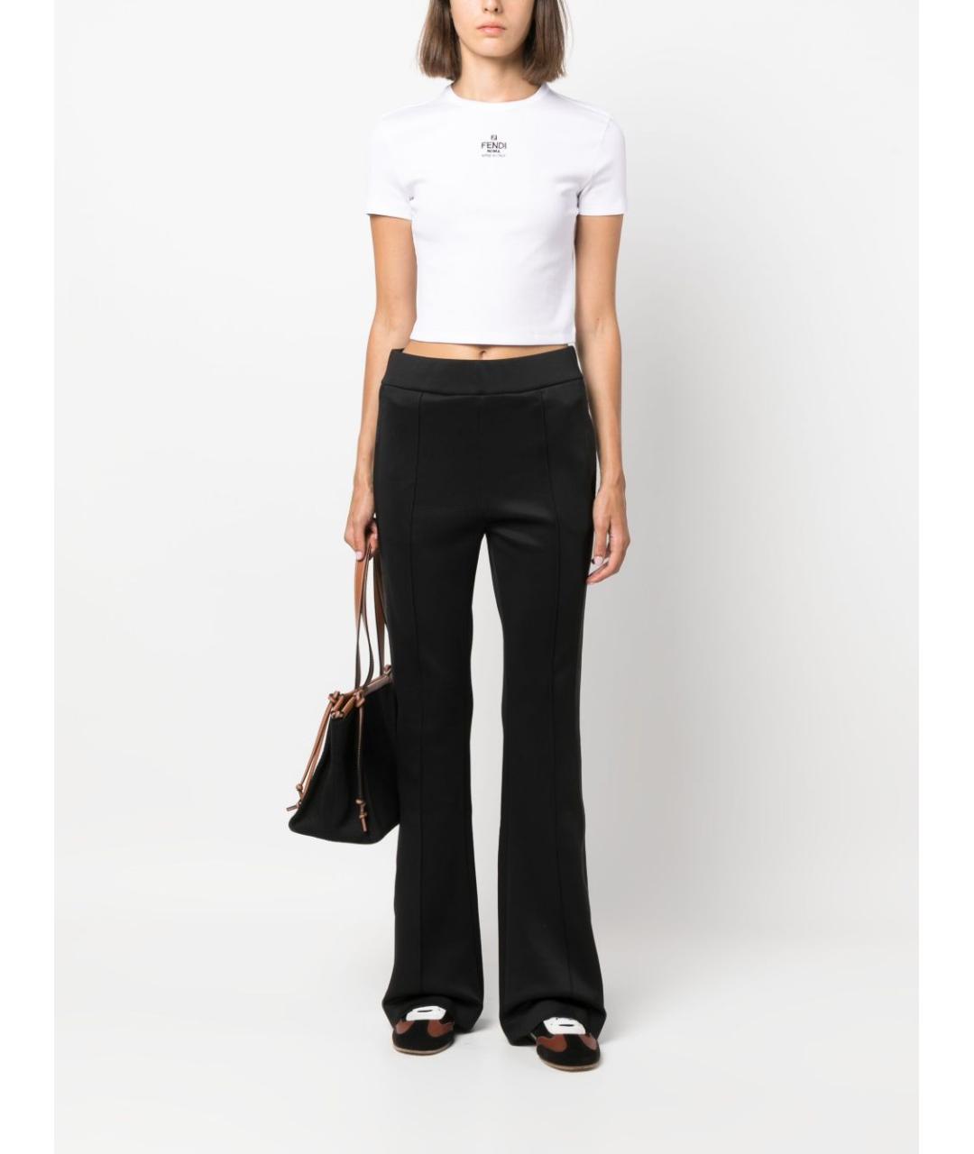 FENDI Белая хлопковая футболка, фото 5