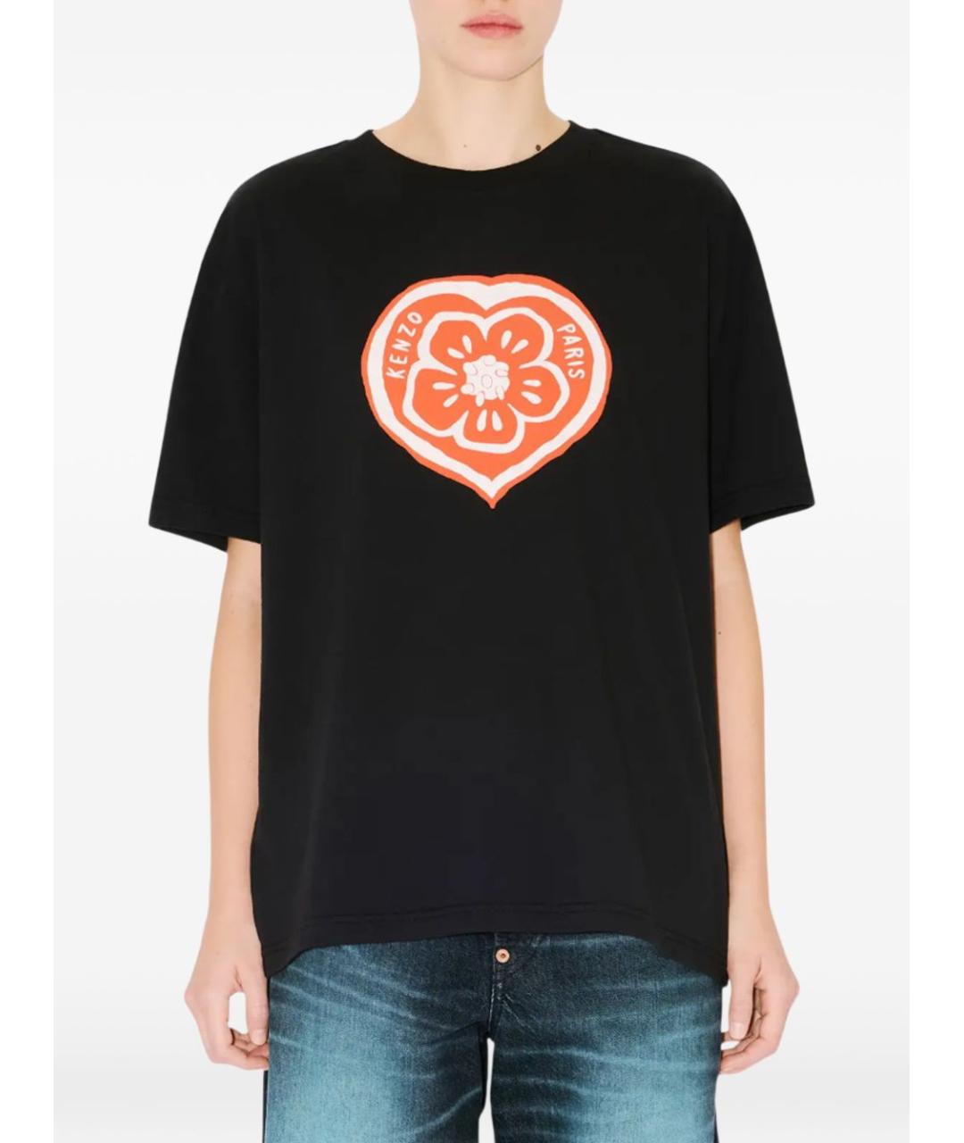 KENZO Черная хлопковая футболка, фото 3