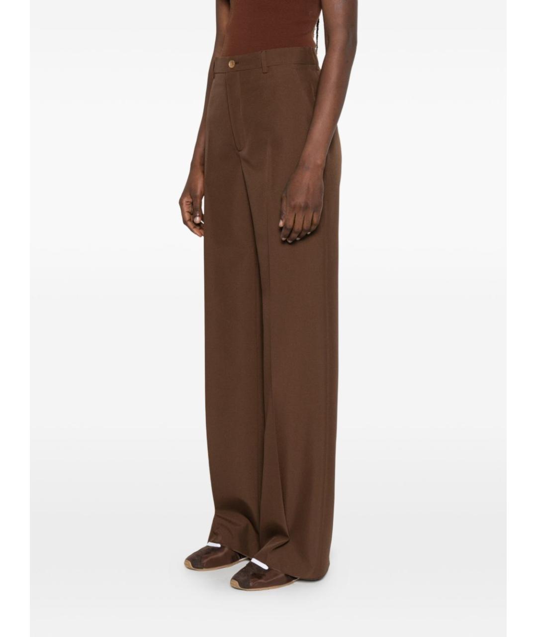GUCCI Коричневые прямые брюки, фото 2