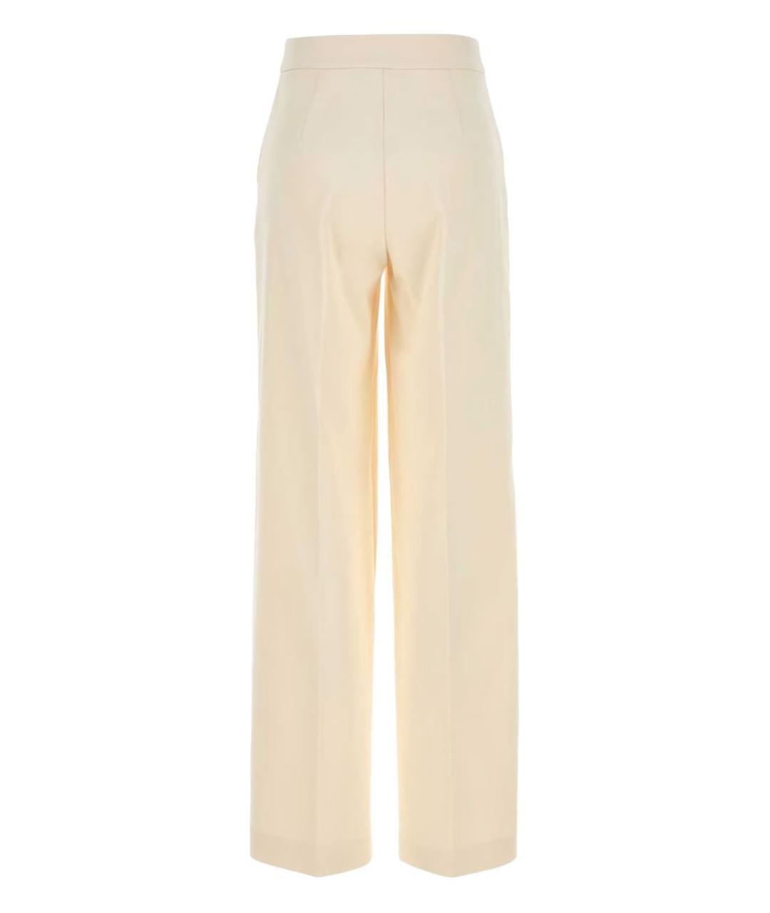 MAX MARA Бежевые хлопковые прямые брюки, фото 2