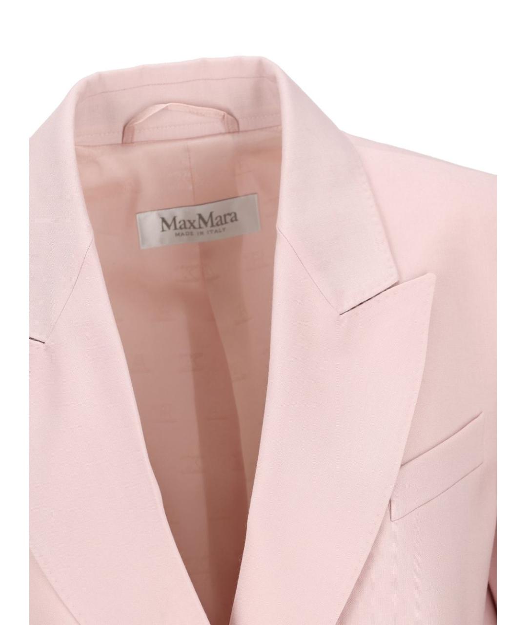 MAX MARA Розовый шерстяной жакет/пиджак, фото 4