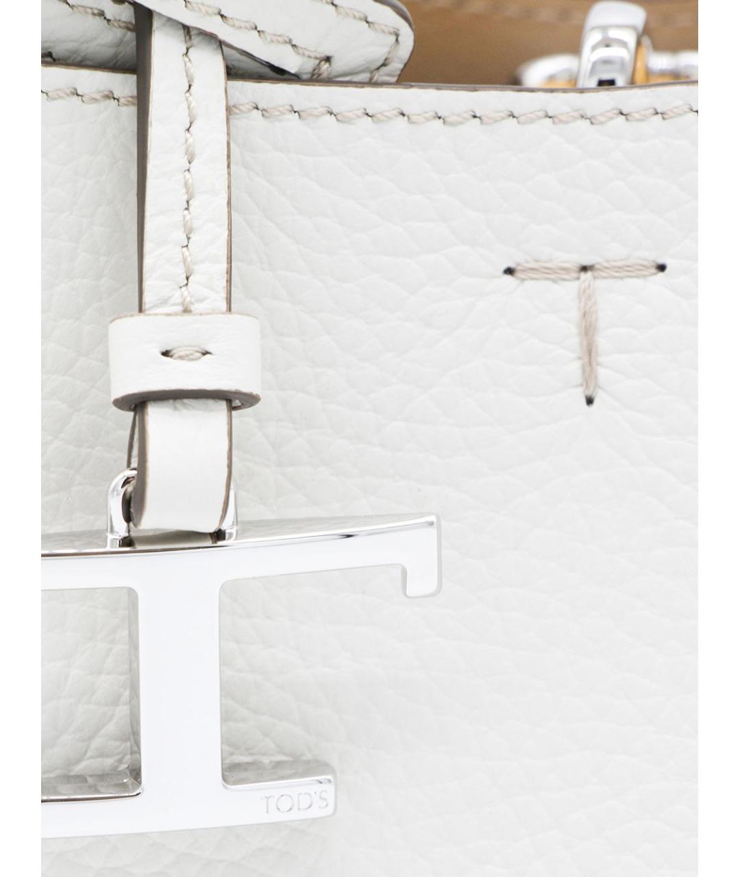 TOD'S Белая кожаная сумка с короткими ручками, фото 2