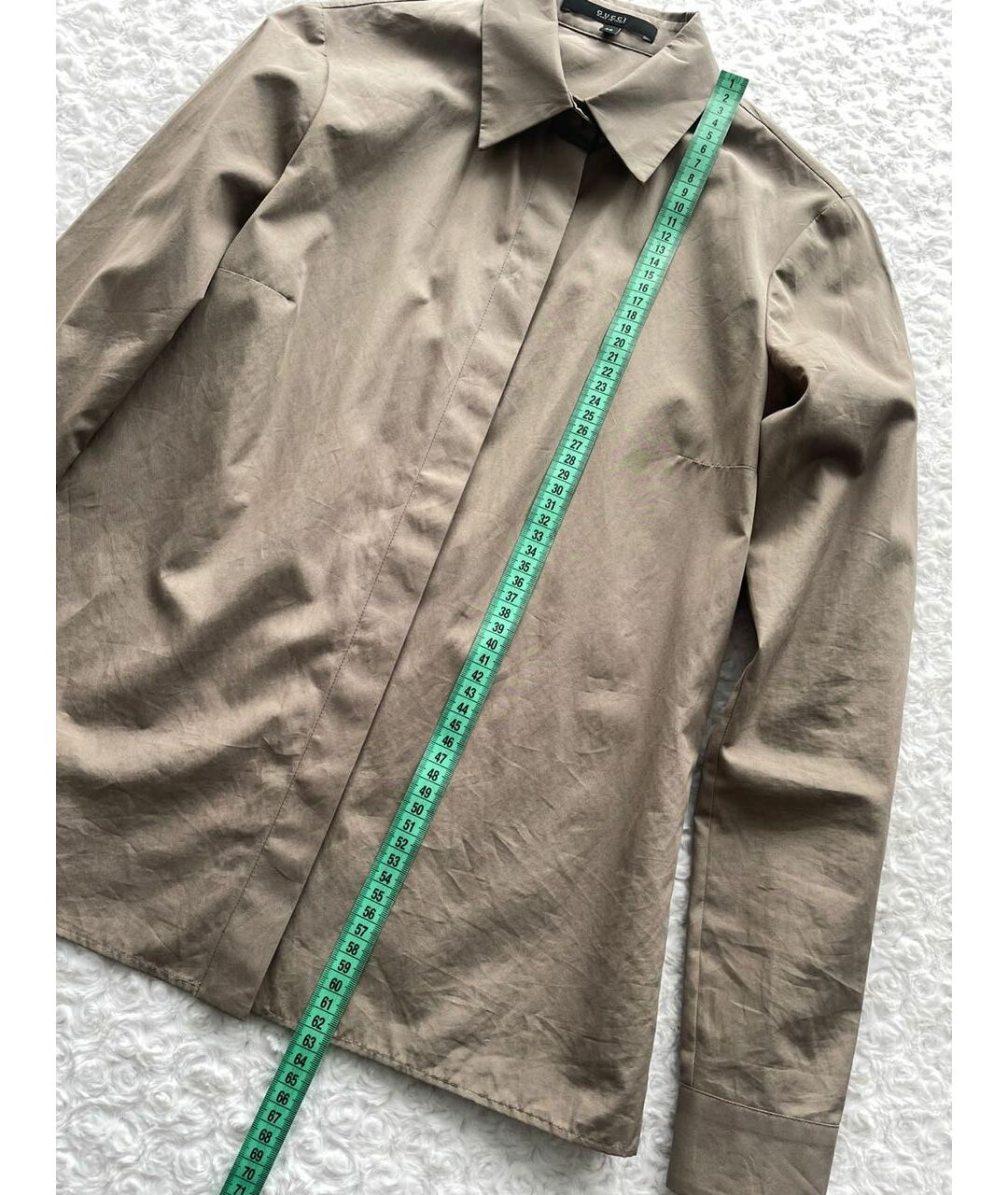 GUCCI Коричневая хлопковая рубашка, фото 7