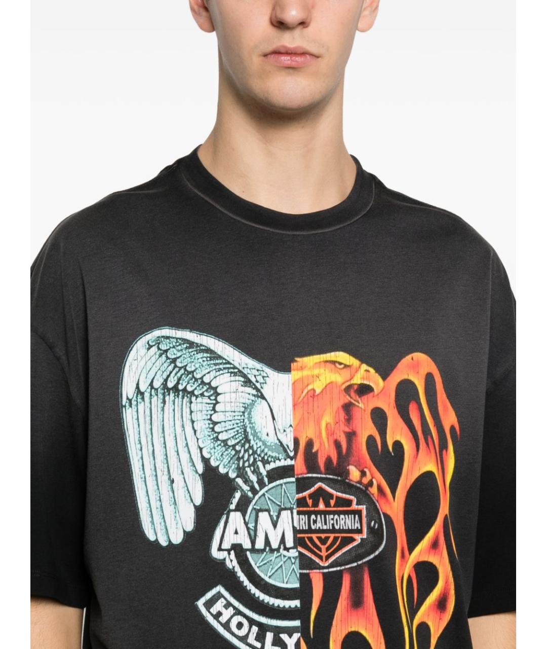 AMIRI Черная хлопковая футболка, фото 2