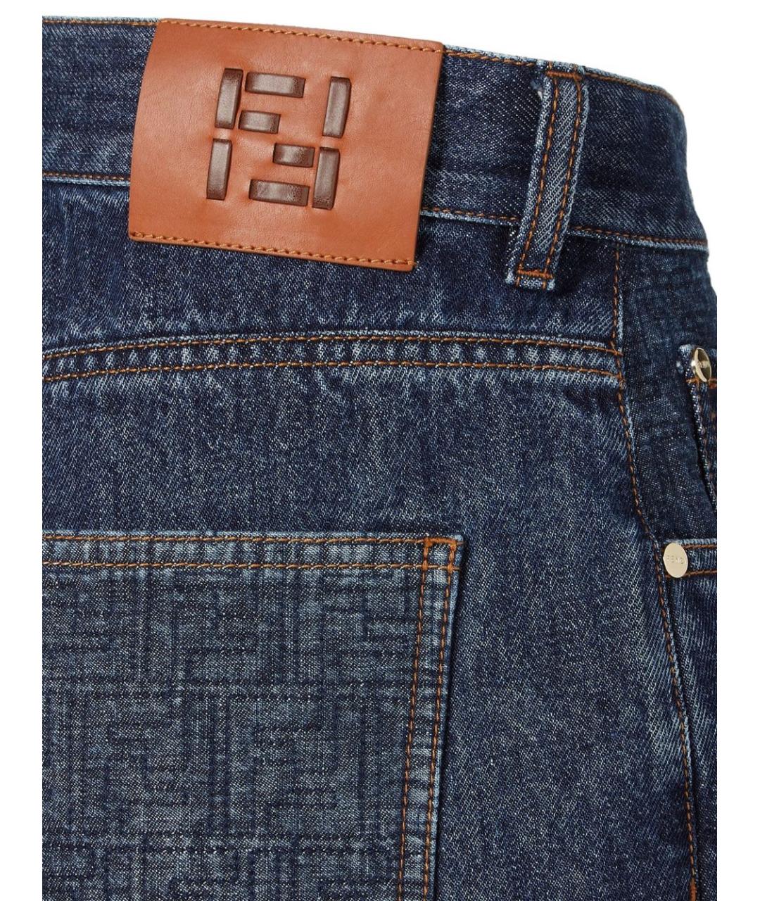 FENDI Синие хлопковые шорты, фото 2