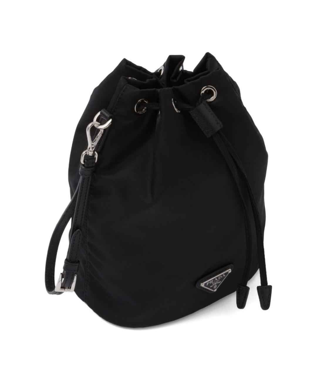 PRADA Черная тканевая сумка с короткими ручками, фото 5