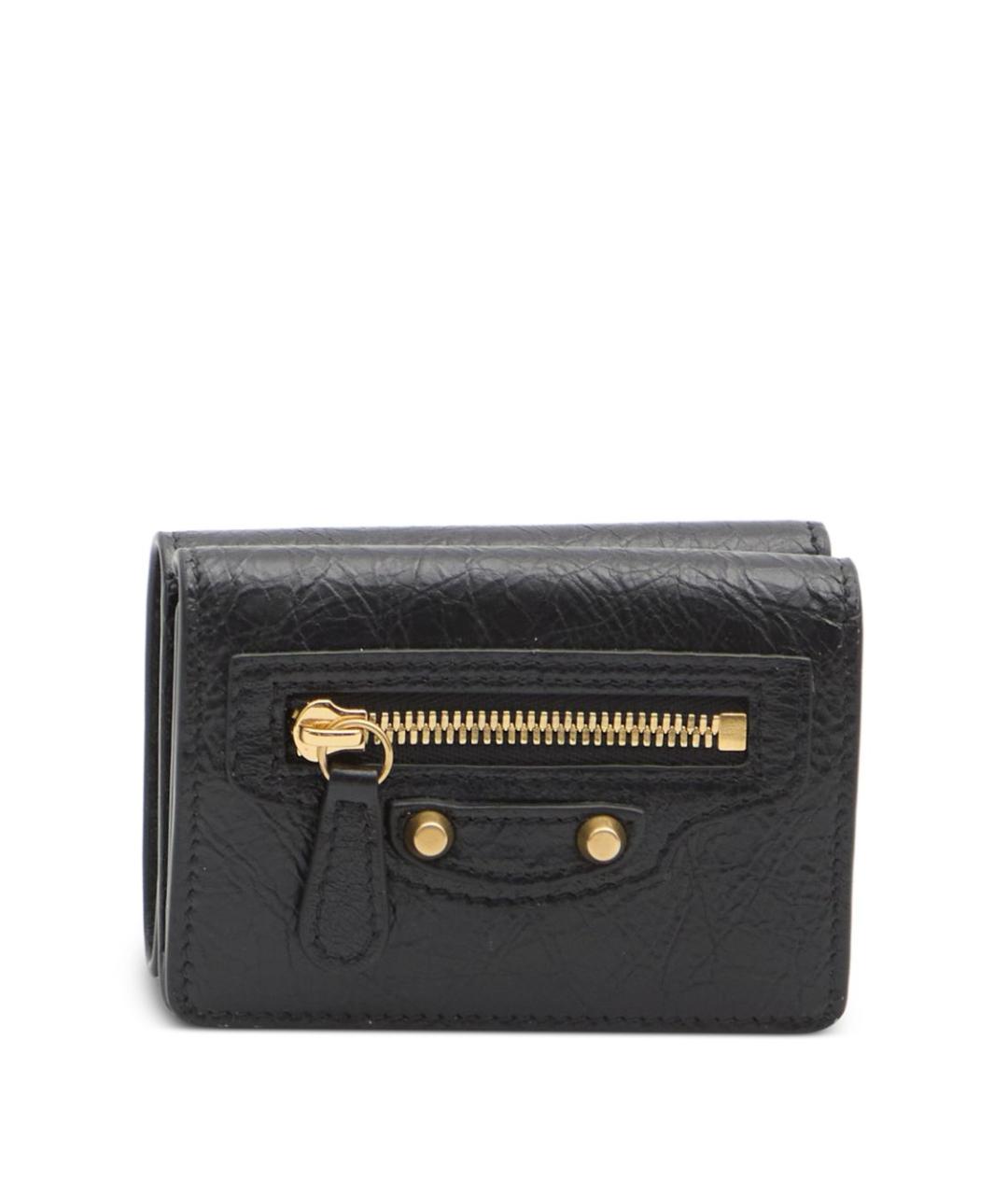 BALENCIAGA Черный кожаный кошелек, фото 1