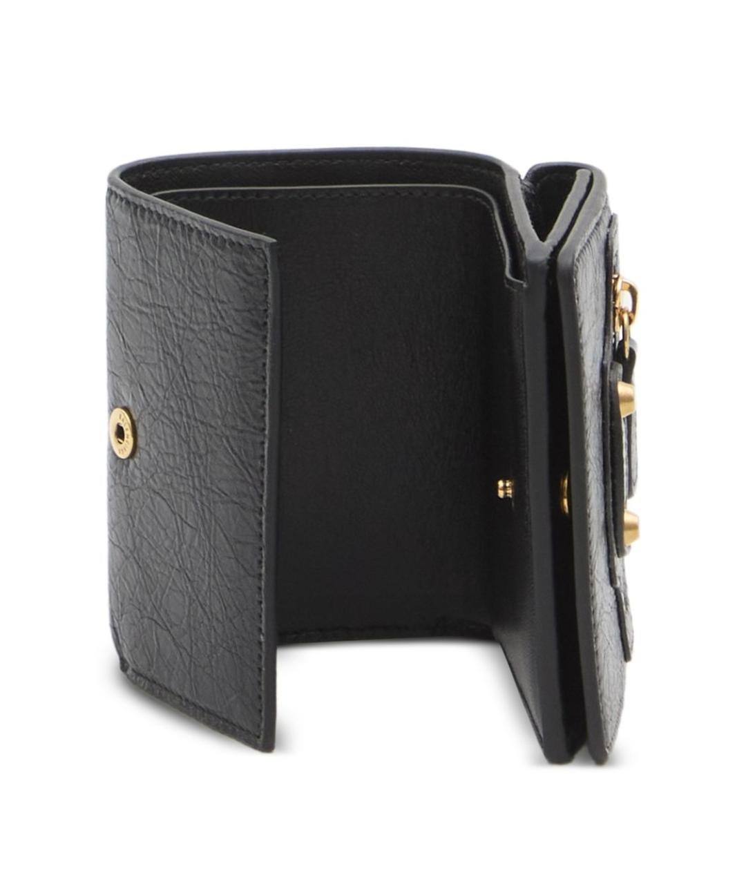 BALENCIAGA Черный кожаный кошелек, фото 4