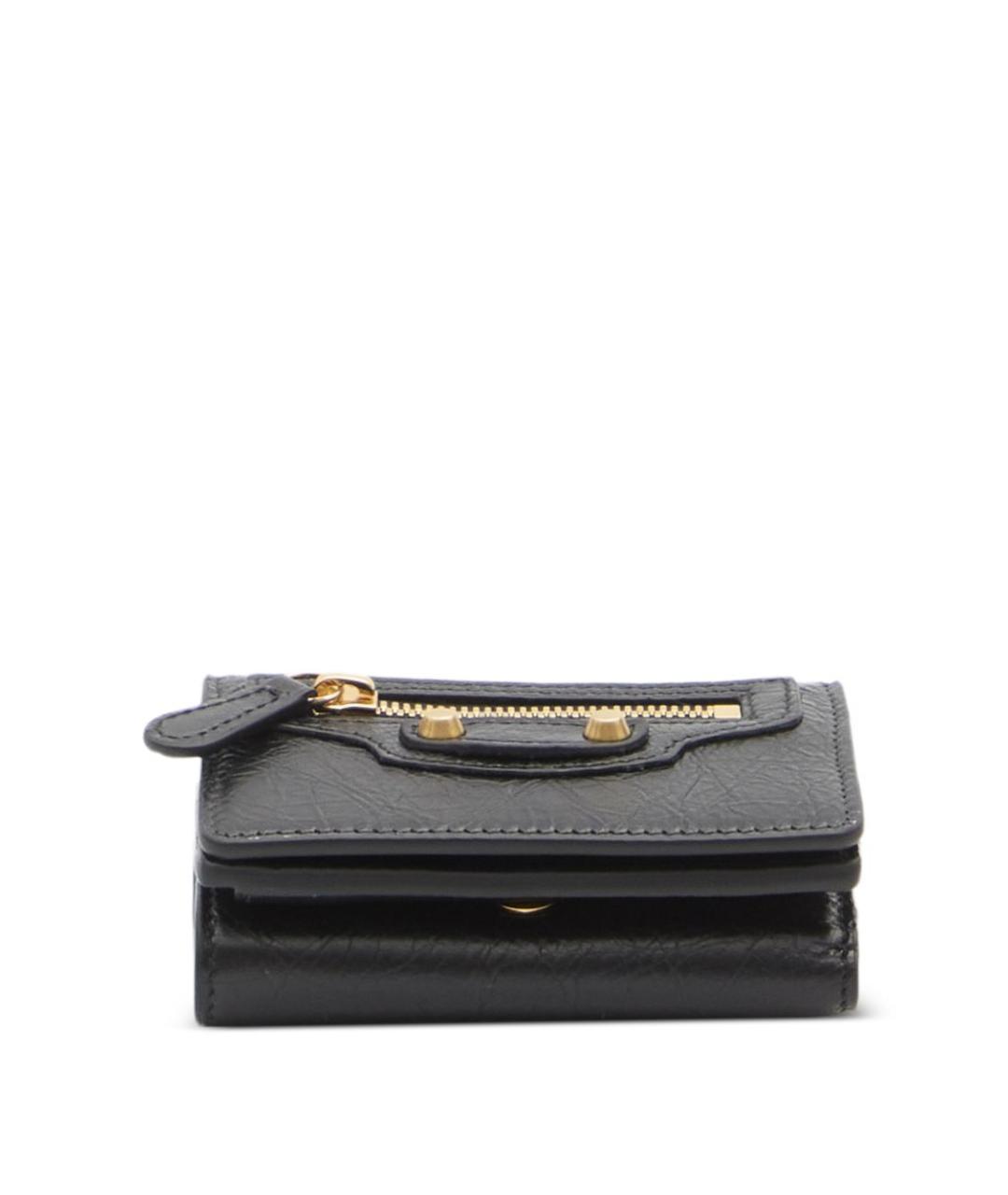 BALENCIAGA Черный кожаный кошелек, фото 3