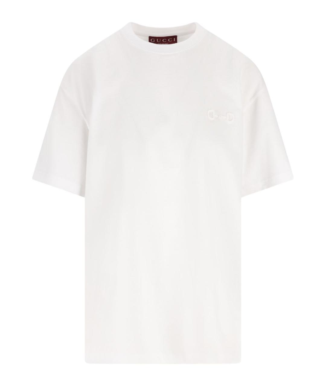GUCCI Белая хлопковая футболка, фото 1