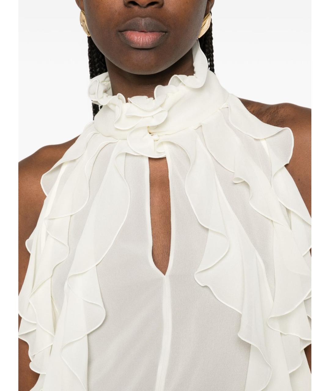 ALEXANDER MCQUEEN Белая шелковая блузы, фото 4