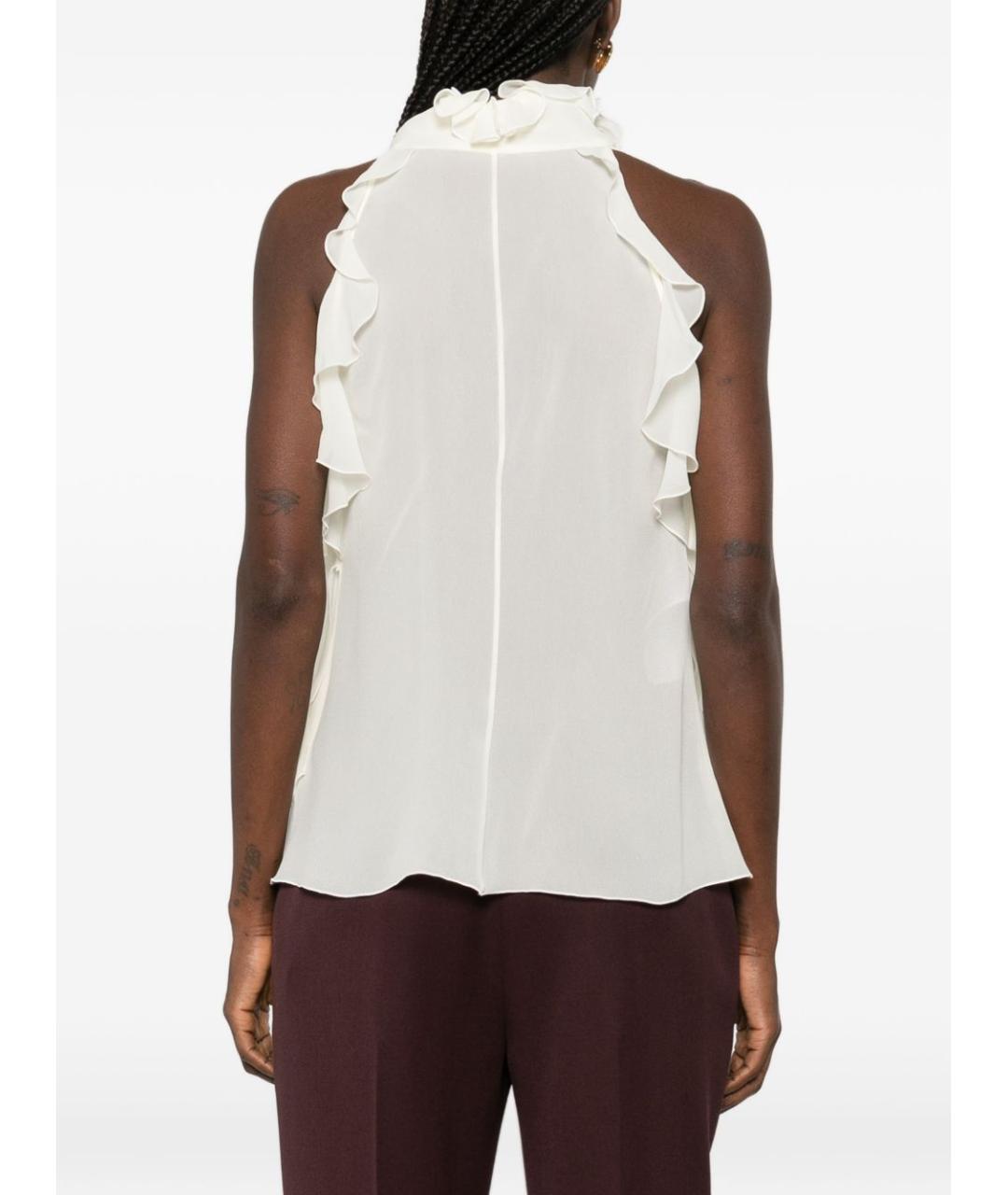 ALEXANDER MCQUEEN Белая шелковая блузы, фото 5