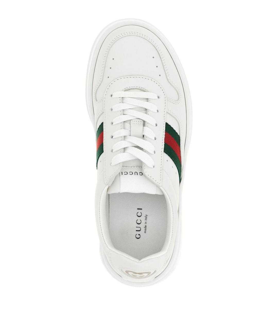 GUCCI Белые кожаные кеды, фото 2