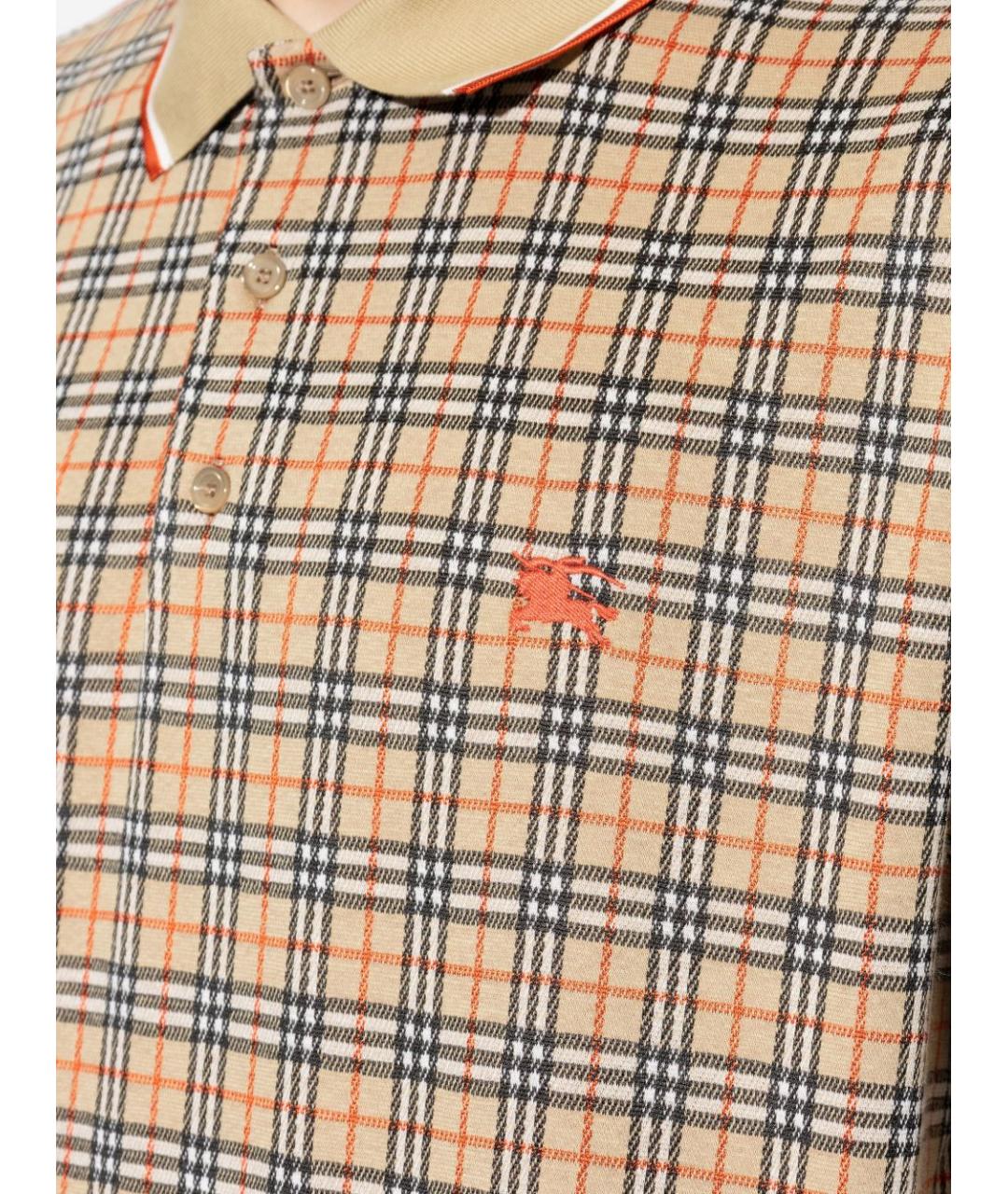 BURBERRY Мульти хлопковое поло с коротким рукавом, фото 4