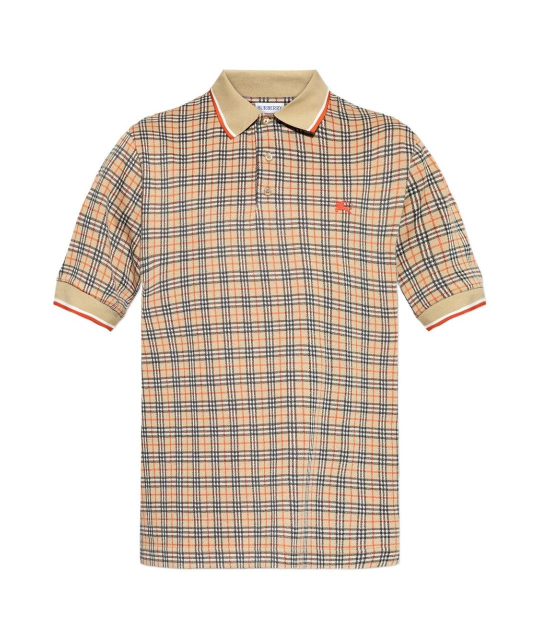 BURBERRY Мульти хлопковое поло с коротким рукавом, фото 1