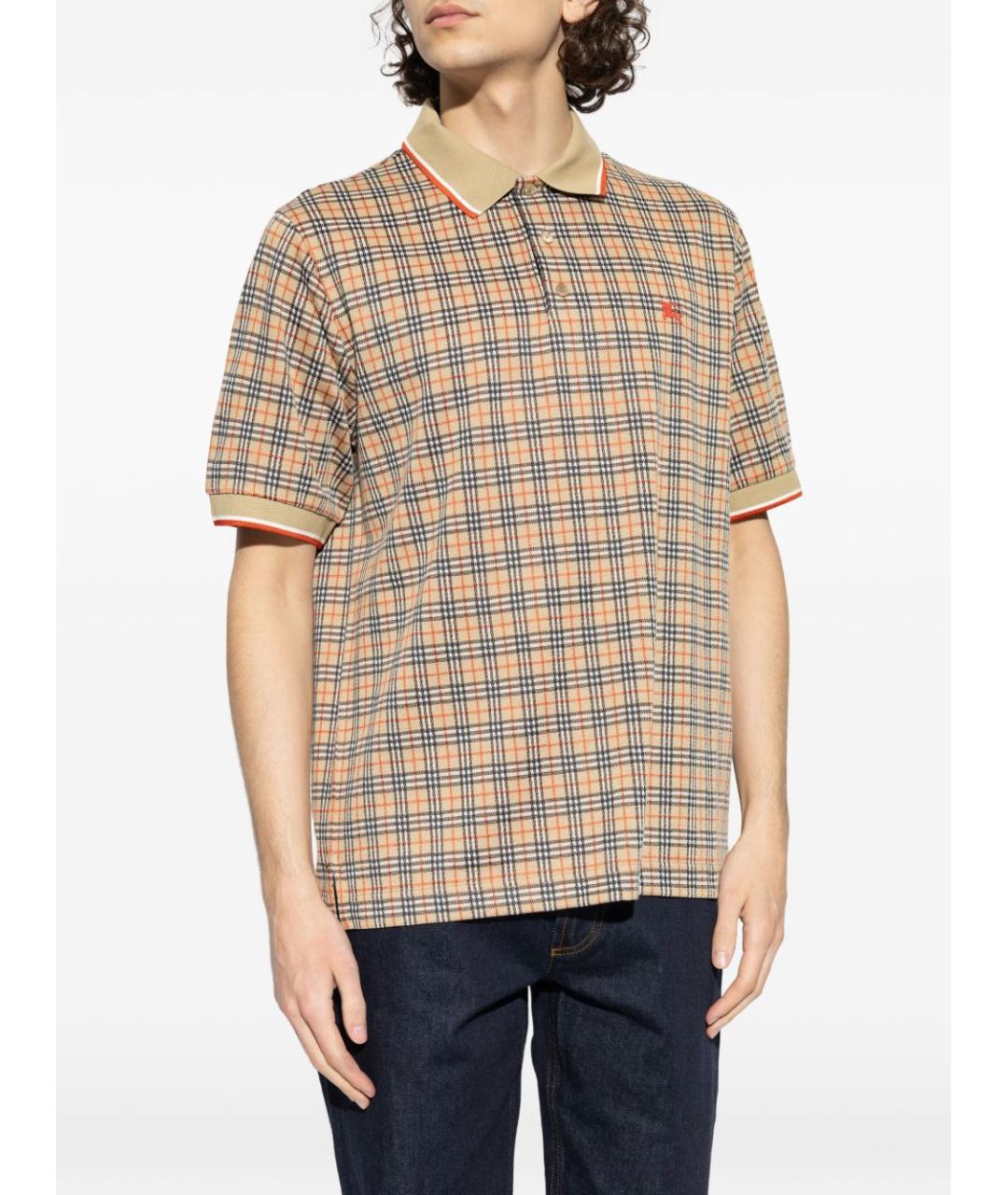 BURBERRY Мульти хлопковое поло с коротким рукавом, фото 2