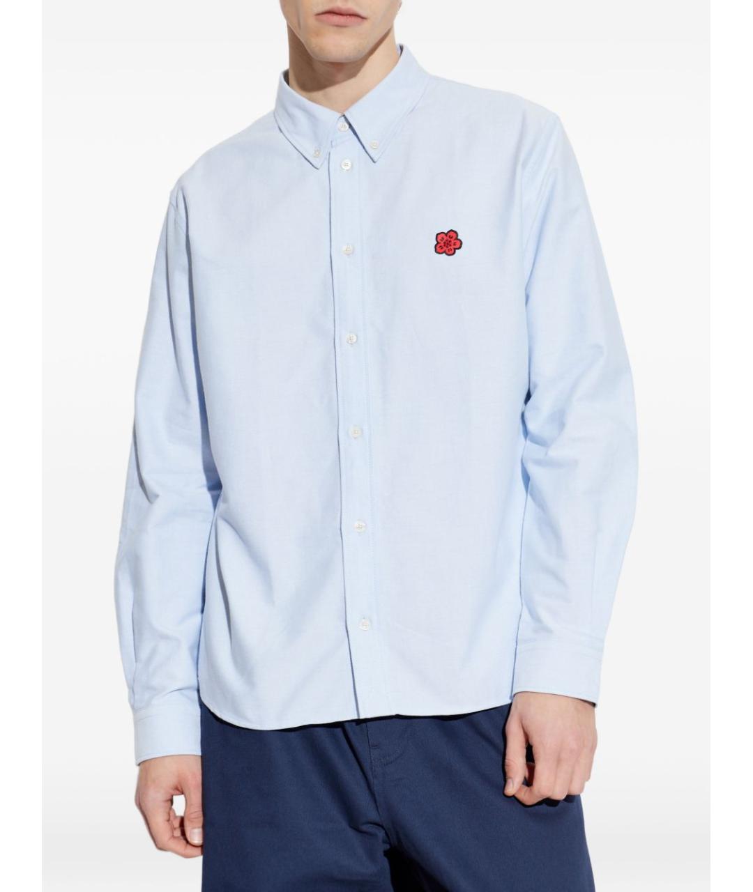 KENZO Голубая хлопковая кэжуал рубашка, фото 4