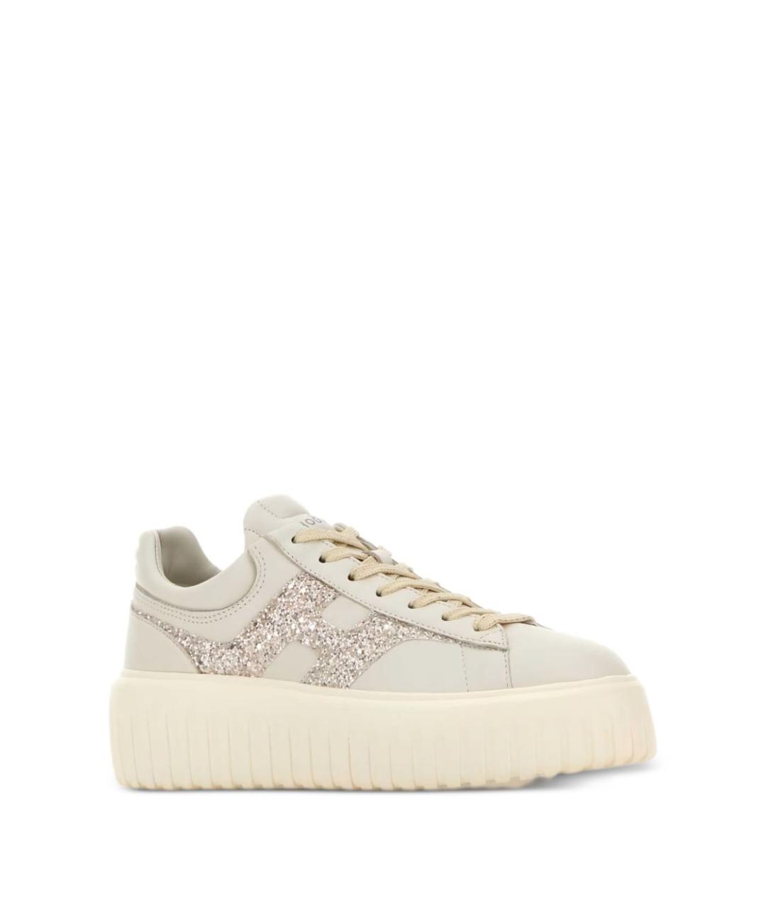 HOGAN Бежевые кожаные кеды, фото 2