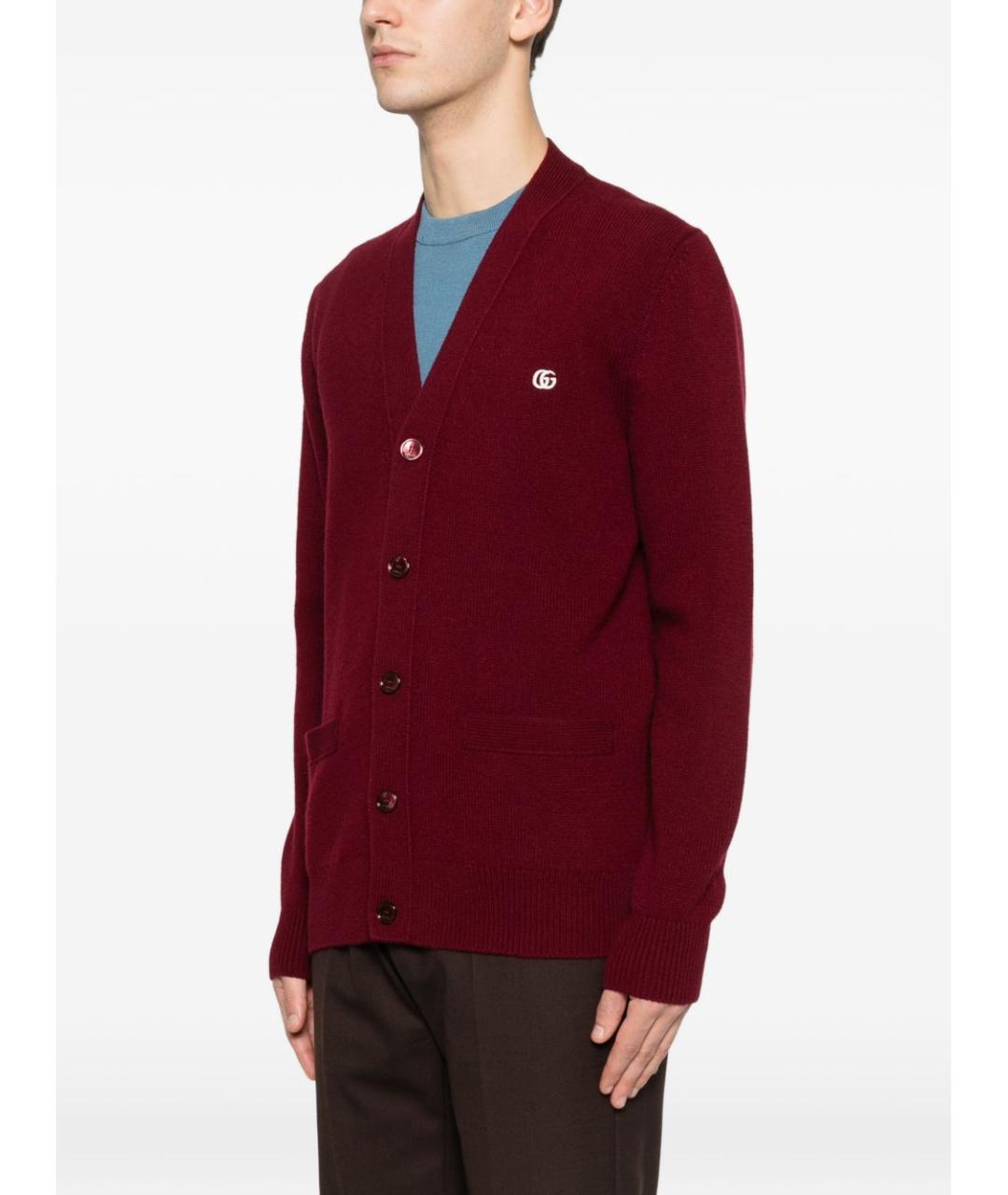 GUCCI Бордовый кашемировый кардиган, фото 4