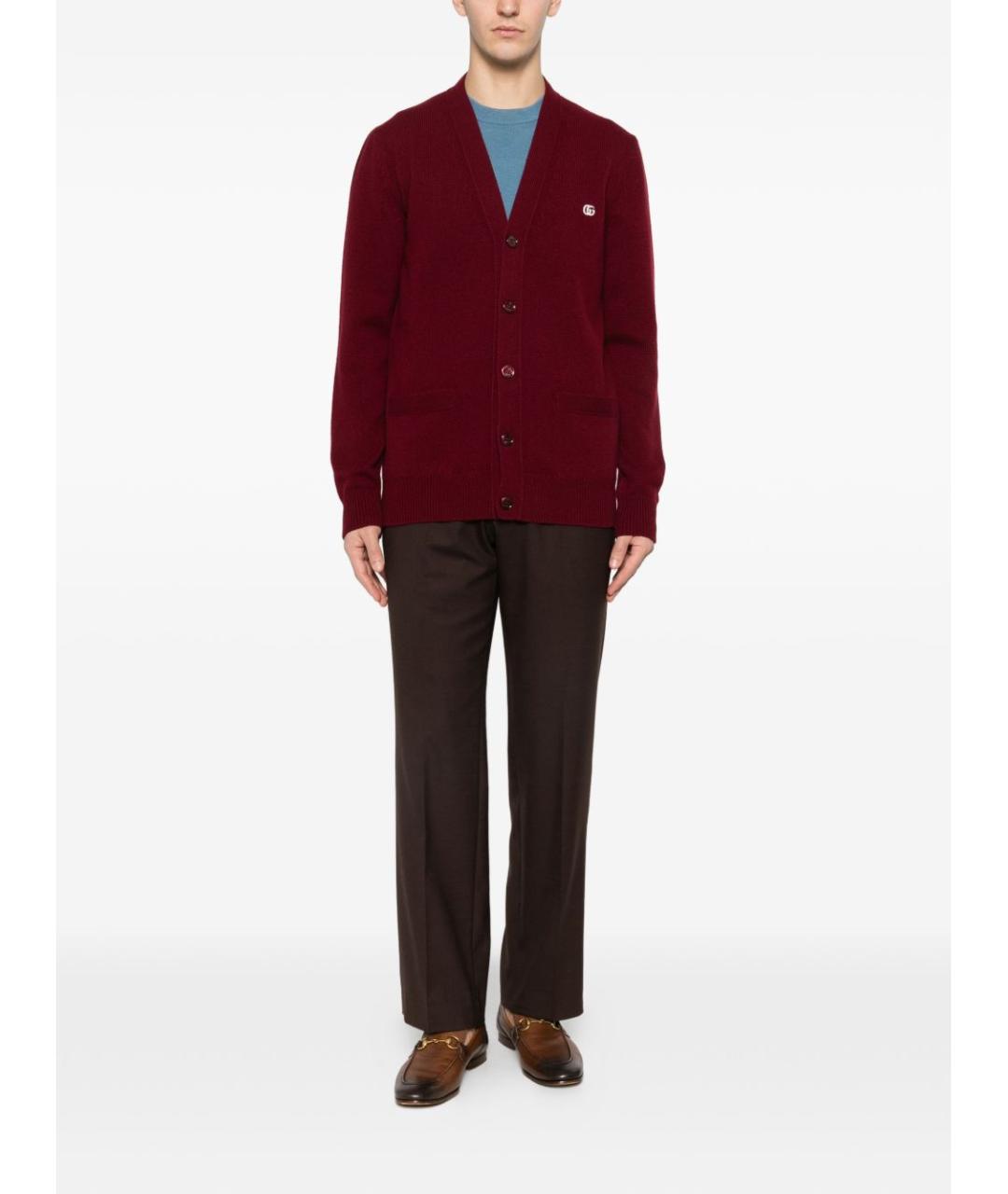 GUCCI Бордовый кашемировый кардиган, фото 2