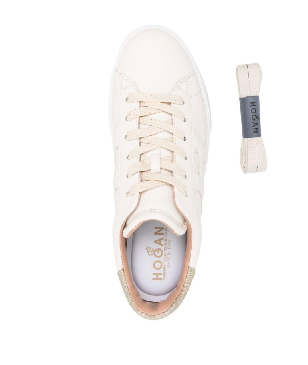 HOGAN Белые кожаные кроссовки, фото 4