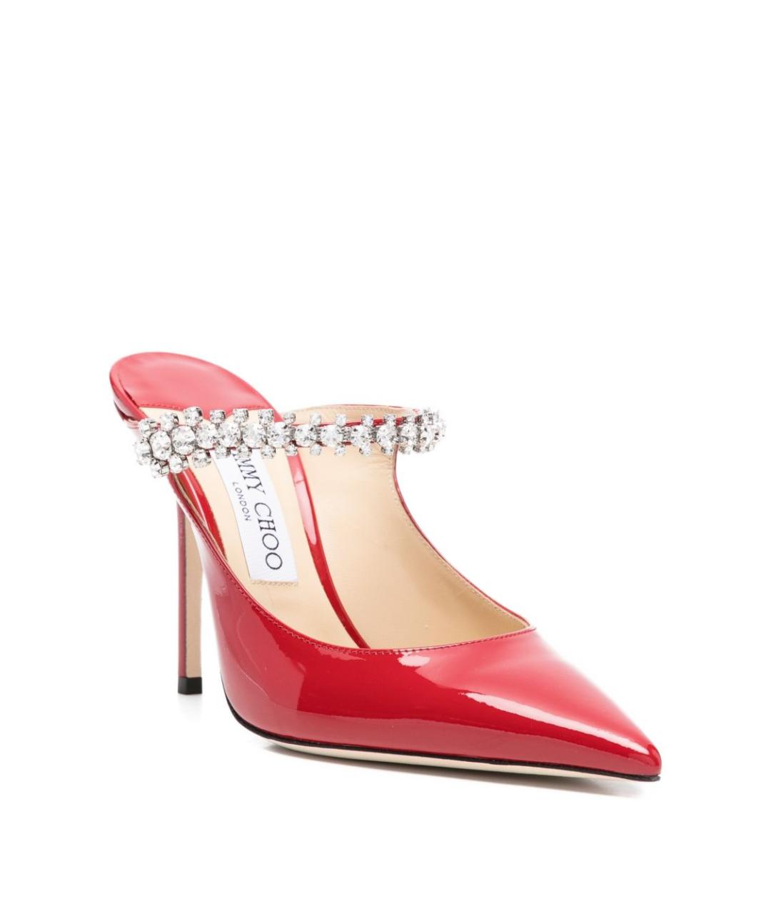 JIMMY CHOO Красные мюли из лакированной кожи, фото 2