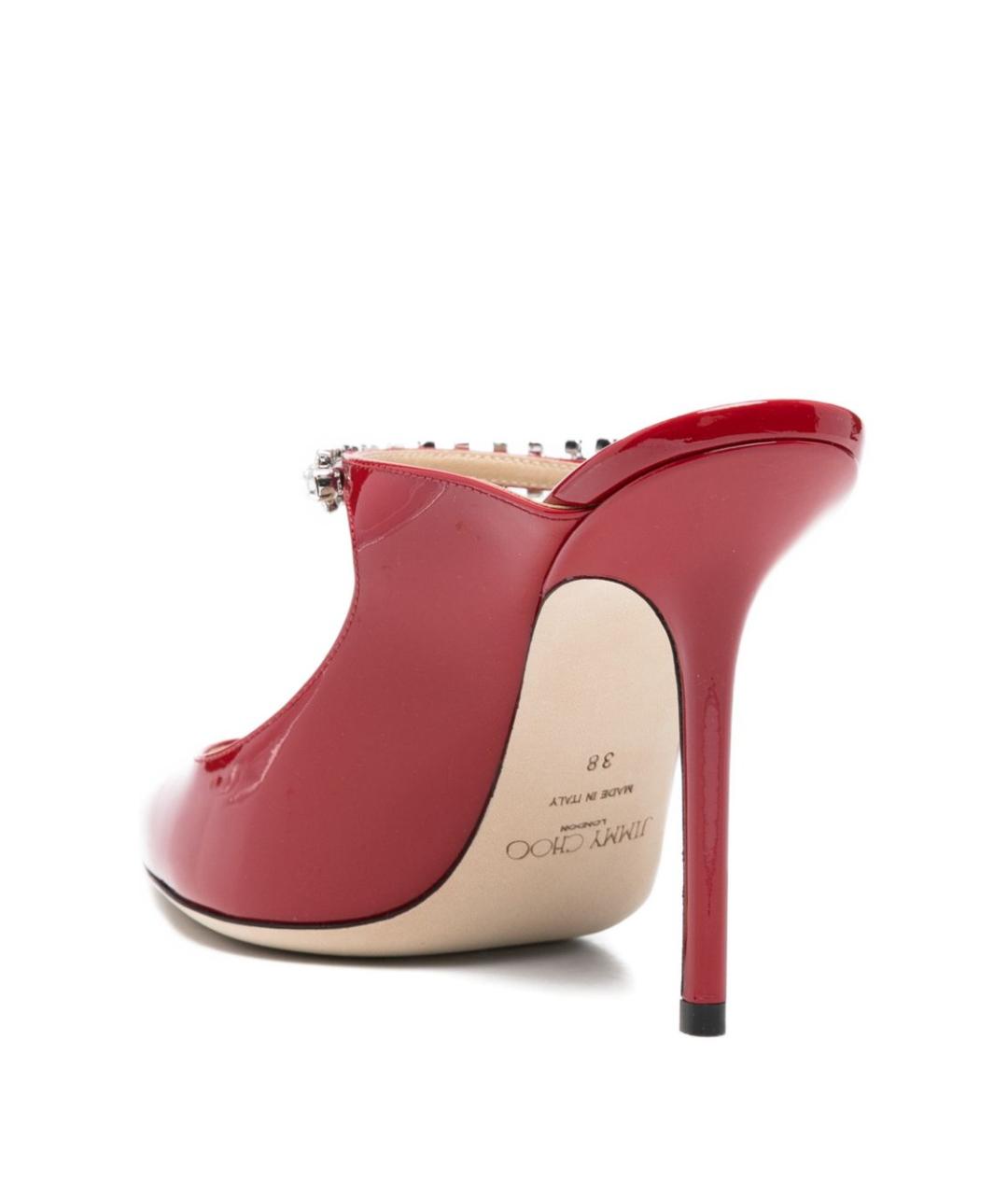 JIMMY CHOO Красные мюли из лакированной кожи, фото 3