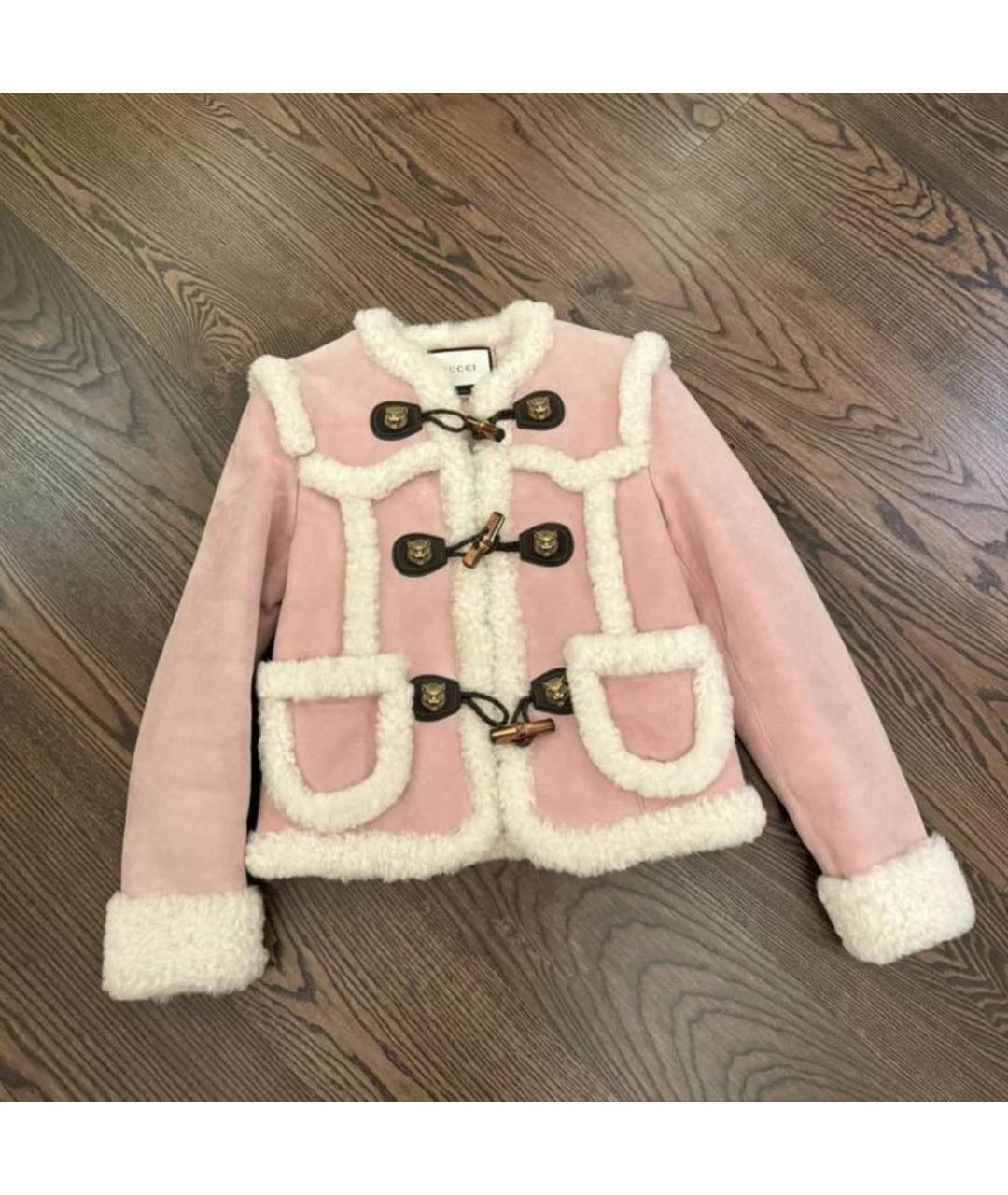 GUCCI Розовая замшевая дубленка, фото 8