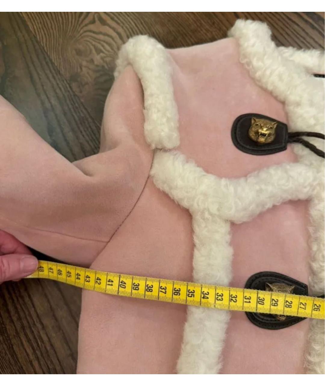 GUCCI Розовая замшевая дубленка, фото 7