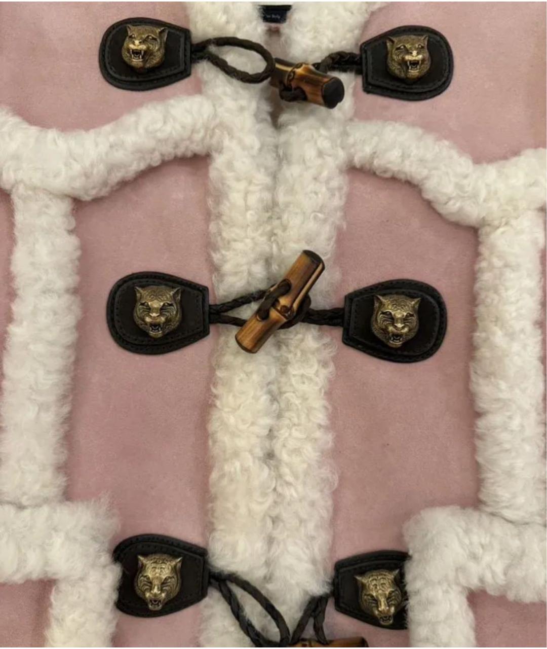 GUCCI Розовая замшевая дубленка, фото 4