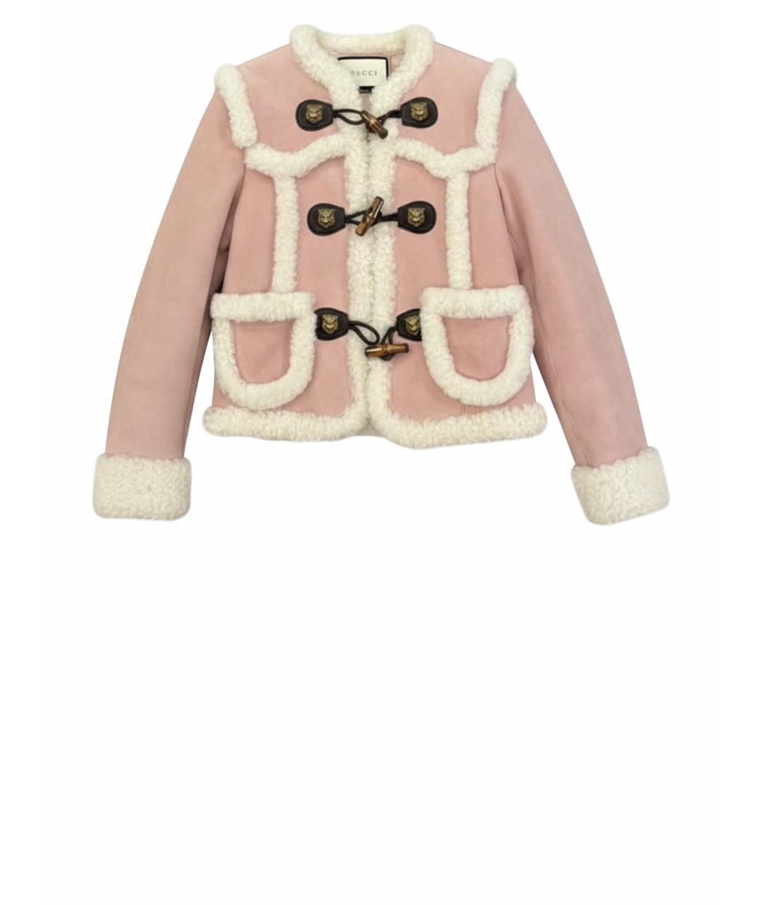 GUCCI Розовая замшевая дубленка, фото 1