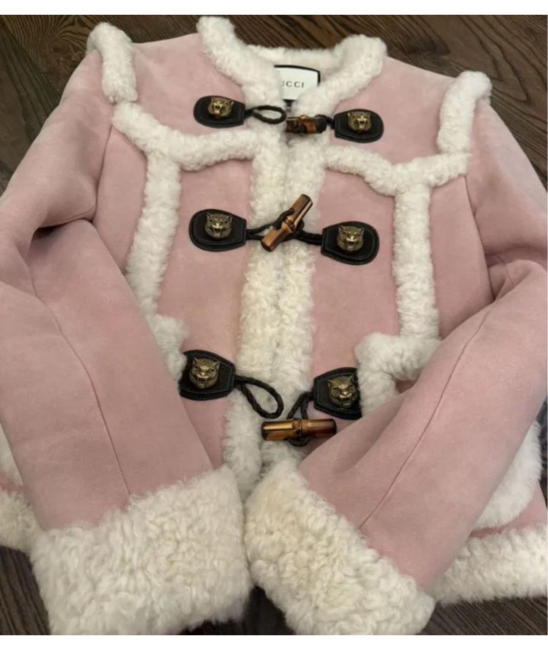 GUCCI Розовая замшевая дубленка, фото 6