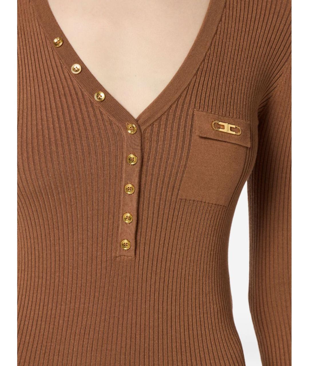 ELISABETTA FRANCHI Коричневое платье, фото 4