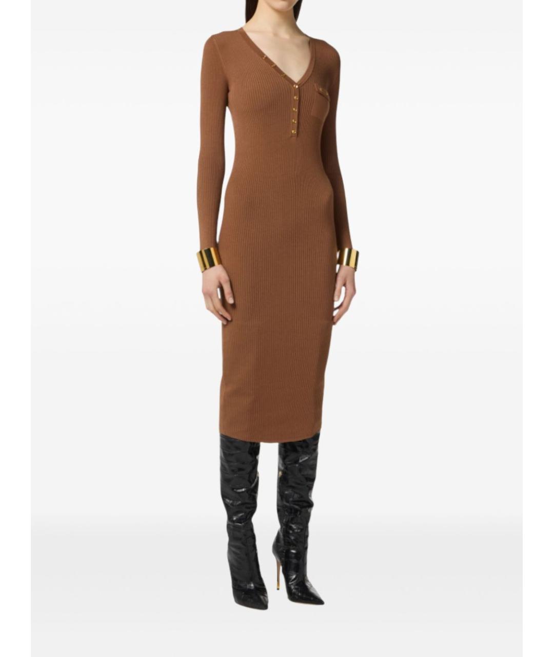 ELISABETTA FRANCHI Коричневое платье, фото 2