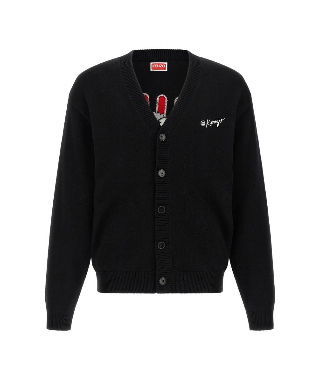 KENZO Черный шерстяной кардиган, фото 1