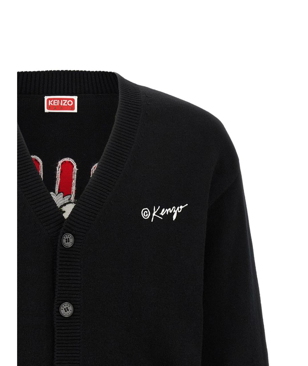 KENZO Черный шерстяной кардиган, фото 3