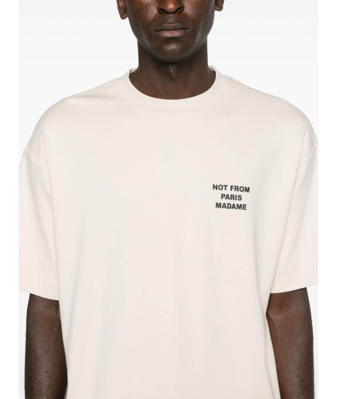 Drole de Monsieur Бежевая хлопковая футболка, фото 3