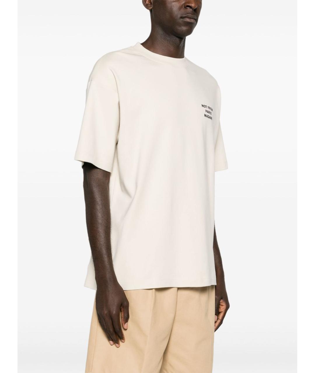 Drole de Monsieur Бежевая хлопковая футболка, фото 2