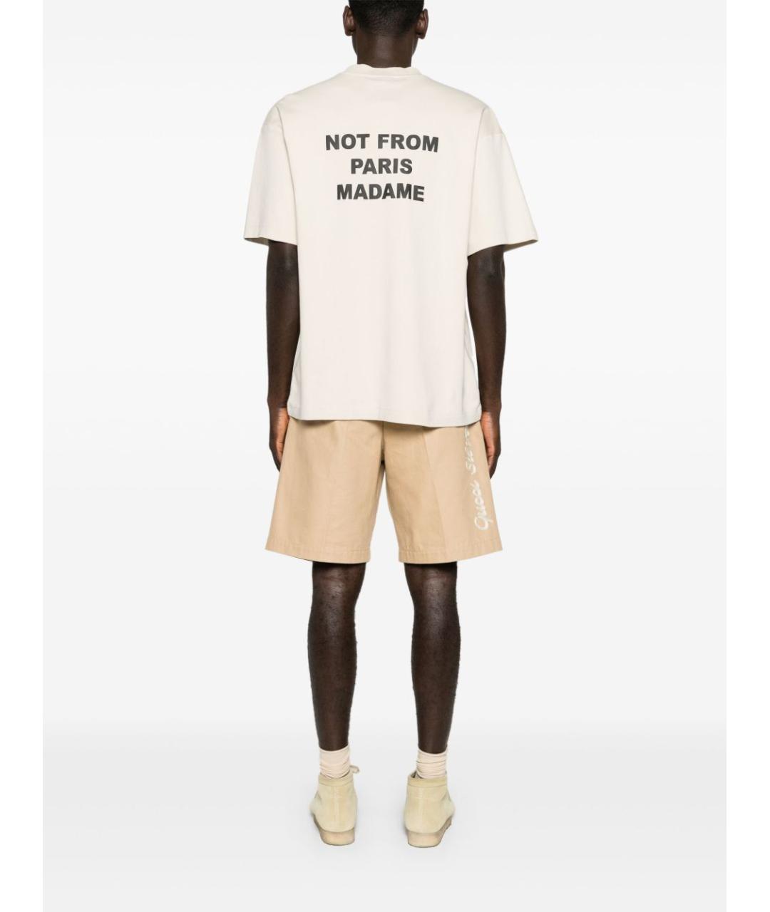 Drole de Monsieur Бежевая хлопковая футболка, фото 4