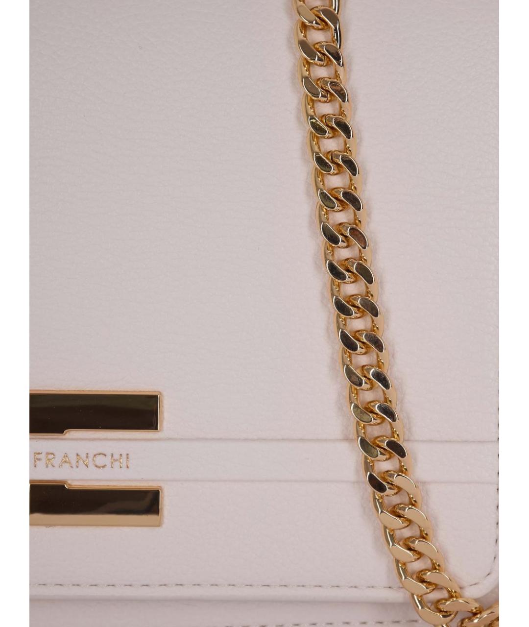 ELISABETTA FRANCHI Белая сумка через плечо из искусственной кожи, фото 3