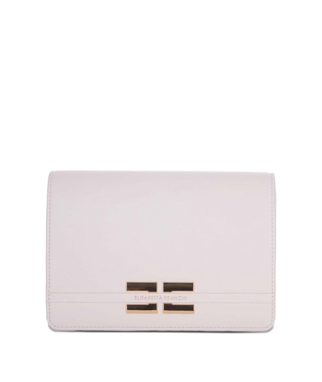 ELISABETTA FRANCHI Белая сумка через плечо из искусственной кожи, фото 1