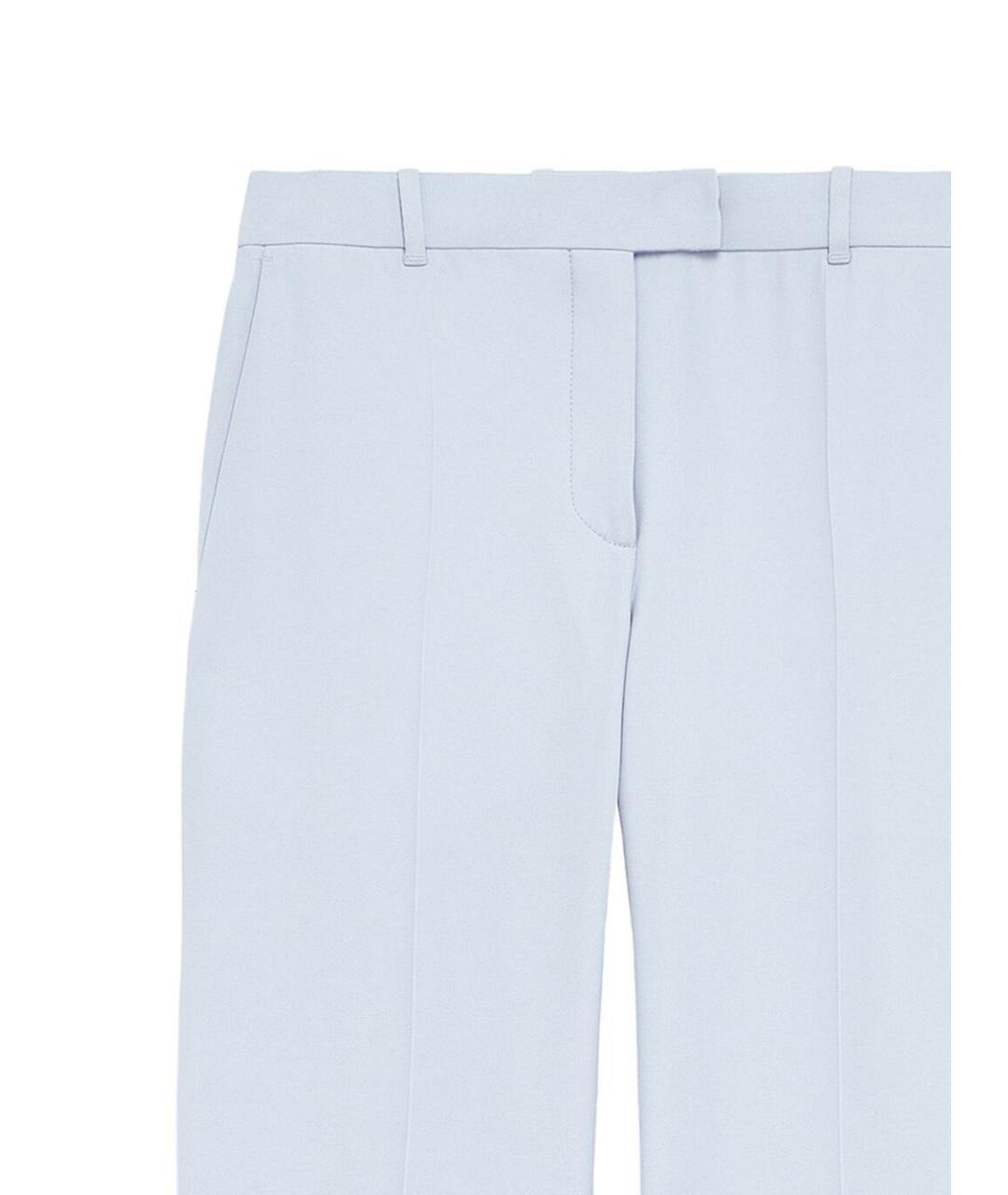 ALEXANDER MCQUEEN Голубые шелковые прямые брюки, фото 2