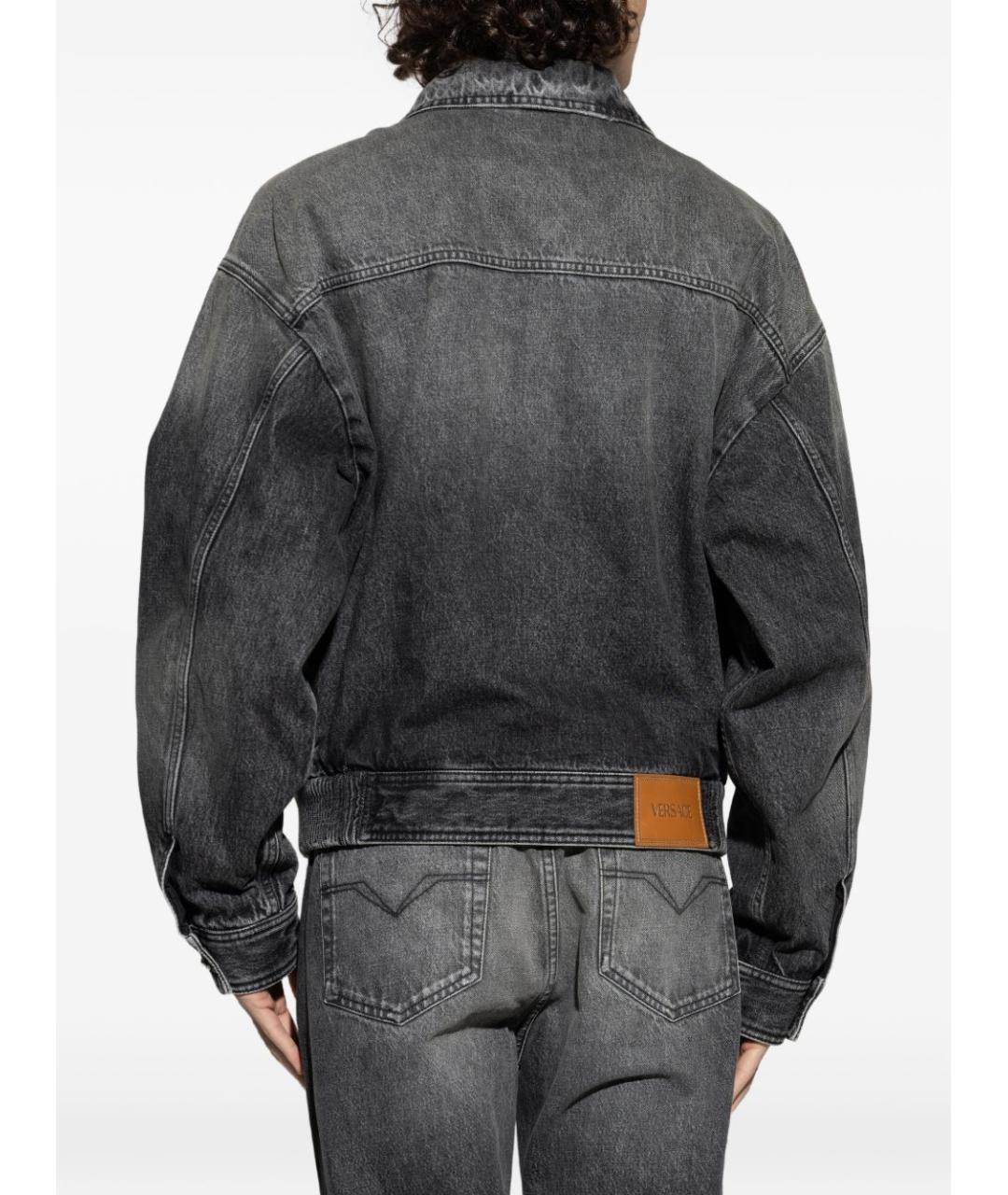 VERSACE Антрацитовая хлопковая кэжуал рубашка, фото 2