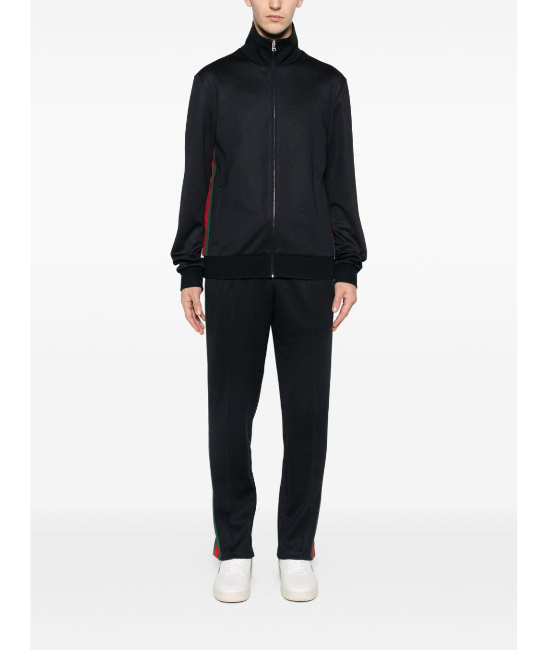 GUCCI Черные полиэстеровые повседневные брюки, фото 2