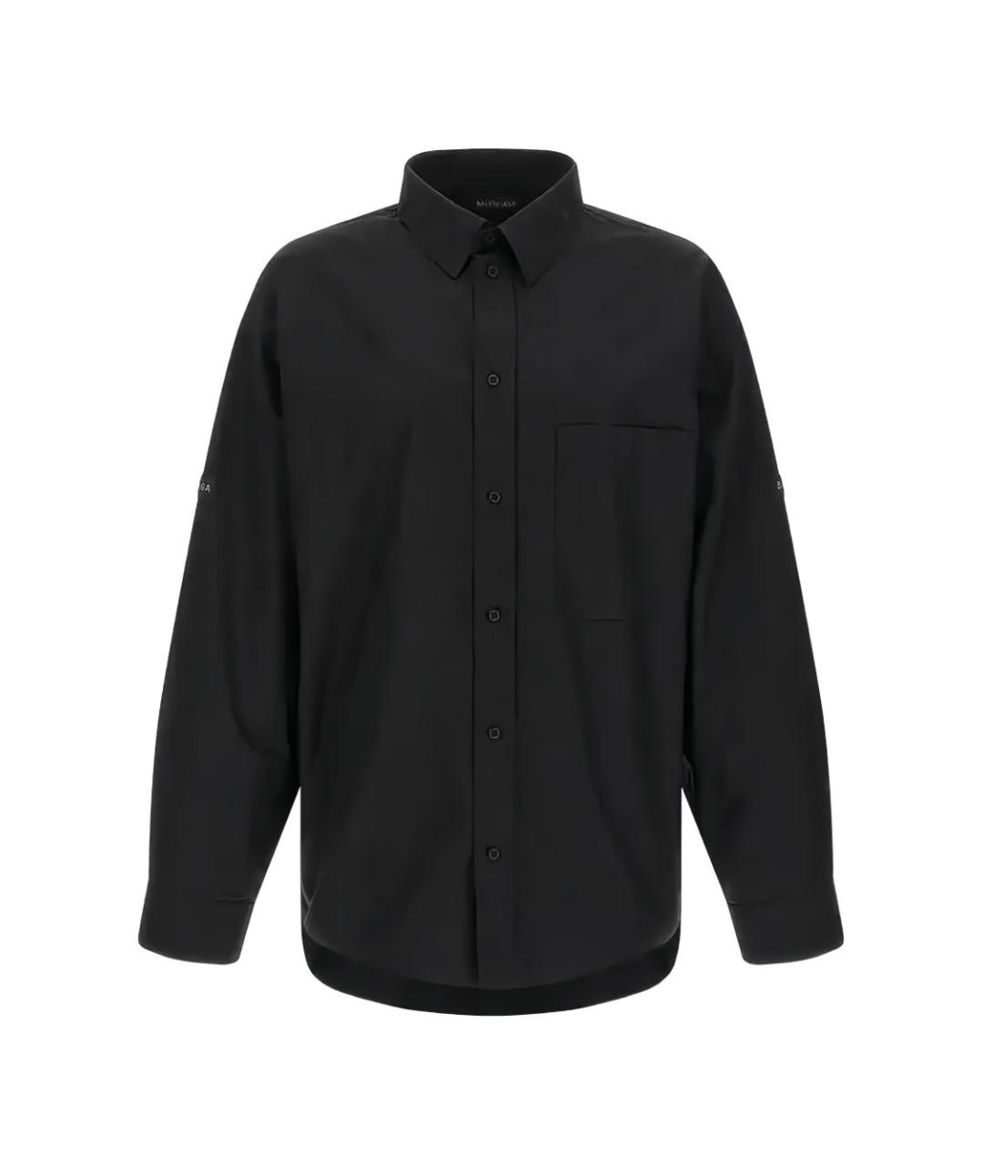 BALENCIAGA Черная хлопковая кэжуал рубашка, фото 1