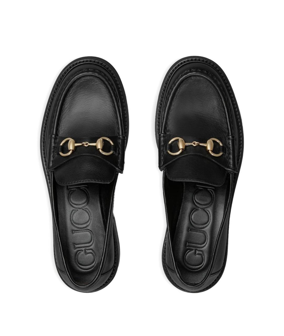 GUCCI Черные кожаные лоферы, фото 5