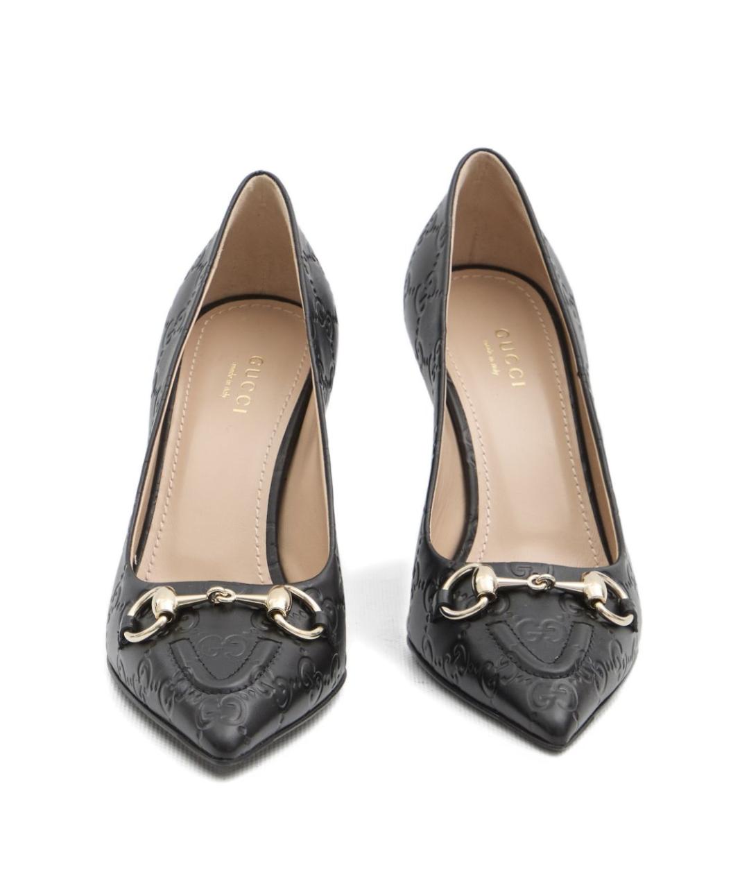 GUCCI Черные кожаные туфли, фото 4