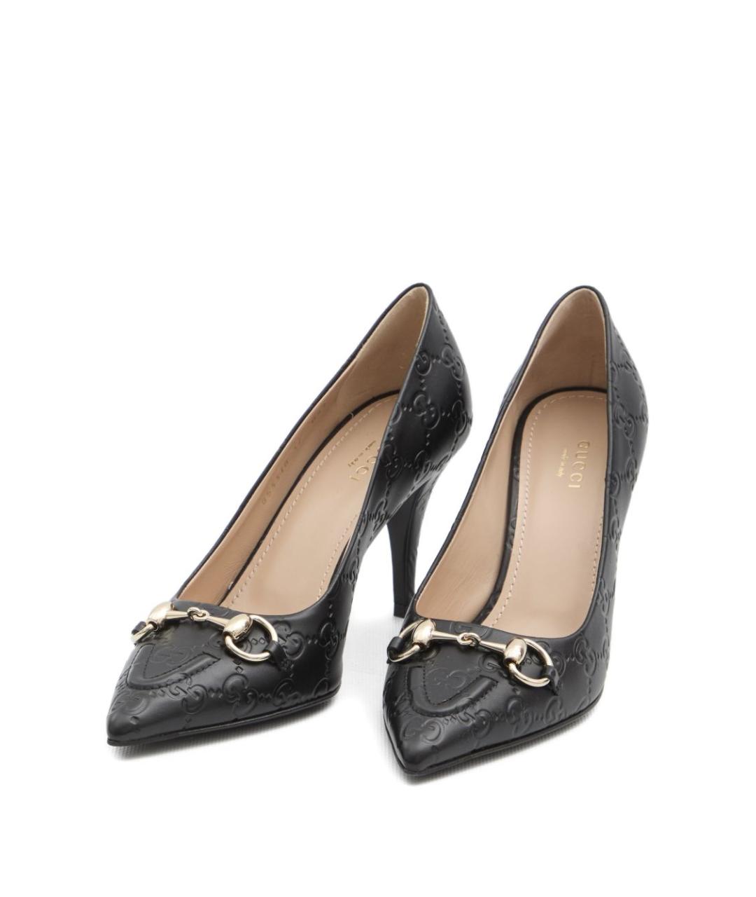 GUCCI Черные кожаные туфли, фото 5