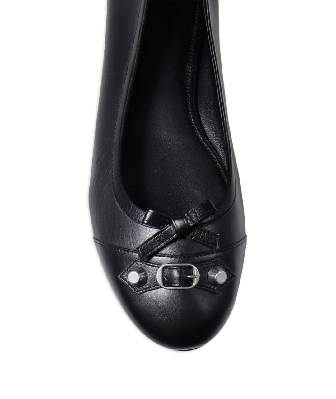 BALENCIAGA Черные кожаные балетки, фото 4
