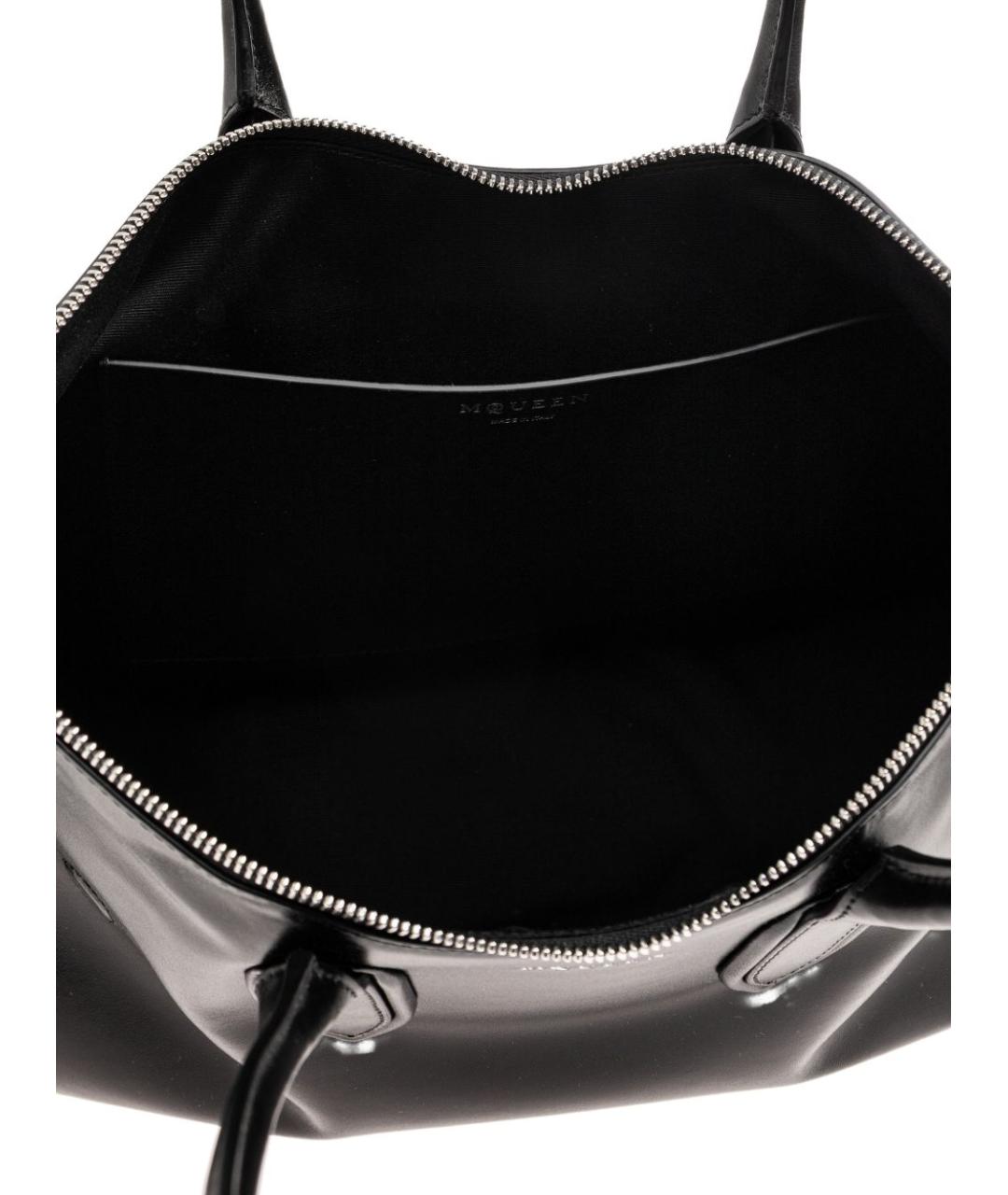 ALEXANDER MCQUEEN Черная кожаная сумка тоут, фото 6